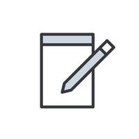 Writing on Notepad with Pen Icon. Document Icon, Notebook Icon, Pen Icon Writing on Paper Flat Icon vector