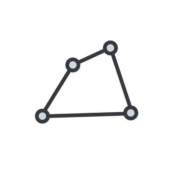 Box icon with circle in the corners. Rectangle icon low poly illustration vector