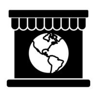 A unique design icon of global shop building vector