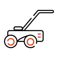 A lawn mower machine icon in unique design vector