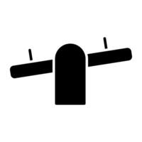 Seesaw, park swing slide icon in solid design vector