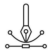 un único diseño icono de bezier curva herramienta vector