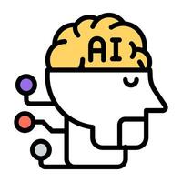 icono de diseño moderno de cerebro artificial vector