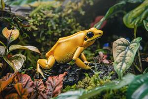 AI generated Yellow poison dart frog, AI generated photo