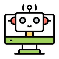 Premium download icon of online robot vector