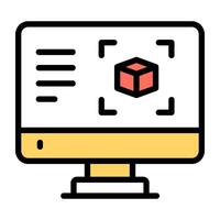 Editable design icon of 3d model vector