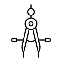 An icon design of geometry compass, divider vector