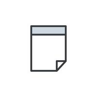 bloc, papel, documento icono plano estilo vector icono