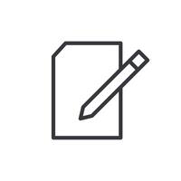 Notepad Symbol with Flat Icon Of Paper And Pen. Document, Notebook, Writing Pen Icon Vector Illustration