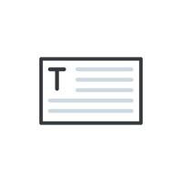 Text Type icon with text area. Computer Typing icon vector