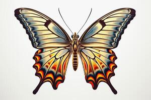 AI generated Beautiful, stylized Zerynthia rumina butterfly on a white background, AI generated photo