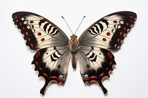 AI generated Beautiful, stylized California Tortoiseshell butterfly on a white background, AI generated photo