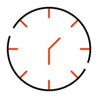 Wall clock icon in linear design vector