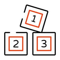 An icon design of 123 blocks vector