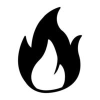 de moda sólido diseño icono de fuego vector