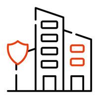 Trendy design icon of secure building vector