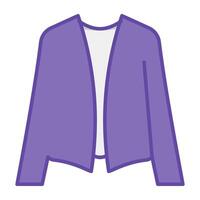 A flat design icon of shirt, fashionable attire vector