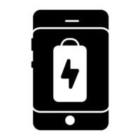 An editable design icon of mobile battery charging vector