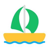 A water transport icon, flat design of yacht vector