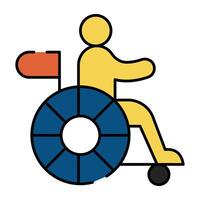 A unique design icon of wheelchair vector