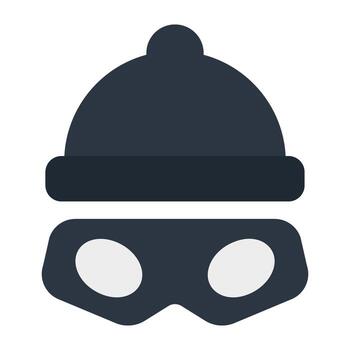 Cap with eye mask symbolising concept of hacker vector