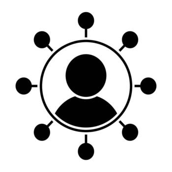 User with network, concept of user network icon vector