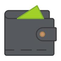 Cash holder men's pouch, wallet icon vector