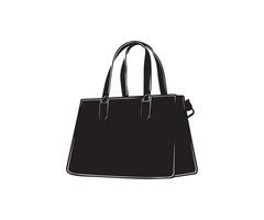 Ladies handbag icon. Black and white illustration of women handbag vector