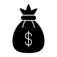 Trendy design icon of money bag vector