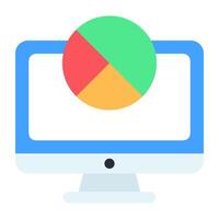 Pie chart on web page, vector design of web statistics