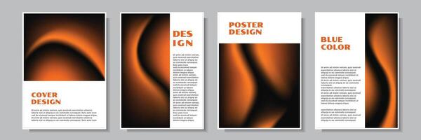 abstract orange poster template collection vector design