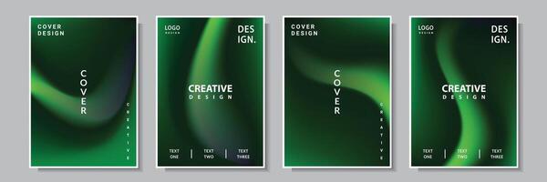 modern wave gradation mesh green color abstract cover template background collection design vector