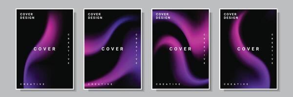 modern violet light wave gradation abstract cover template background set collection design vector graphic