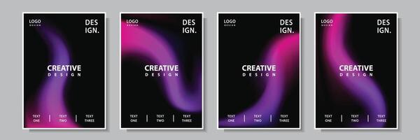 modern violet light wave gradation abstract cover template background set collection design vector graphic