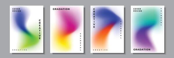 Abstract wave cover template background collection vector graphic, multicolored gradient