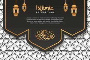 Islamic background ramadan kareem, black color eid mubarak template vector