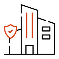 Trendy design icon of secure building vector