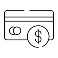 A linear design icon of atm card vector