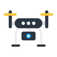 Flat design icon of drone camera vector