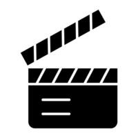 An editable design icon of clapperboard vector