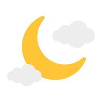 Moon with clouds denoting concept of cloudy night vector