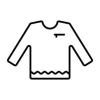 A linear design icon of shirt, fashionable attire vector