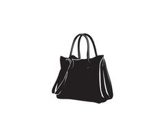 Ladies handbag icon. Black and white illustration of women handbag vector