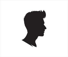 Man face silhouette isolated on white background. Vector illustration for your design