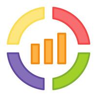 A modern design icon of pie chart with bar chart, business chart vector