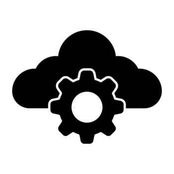 A conceptual solid design icon of cloud setting vector
