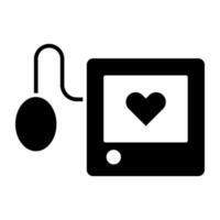 un icono de diseño único del monitor de ecg vector