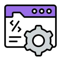 A colored design icon of web development vector