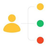 Avatar with connected nodes, icon of employee skills vector