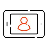 Mobile video call icon in solid design vector